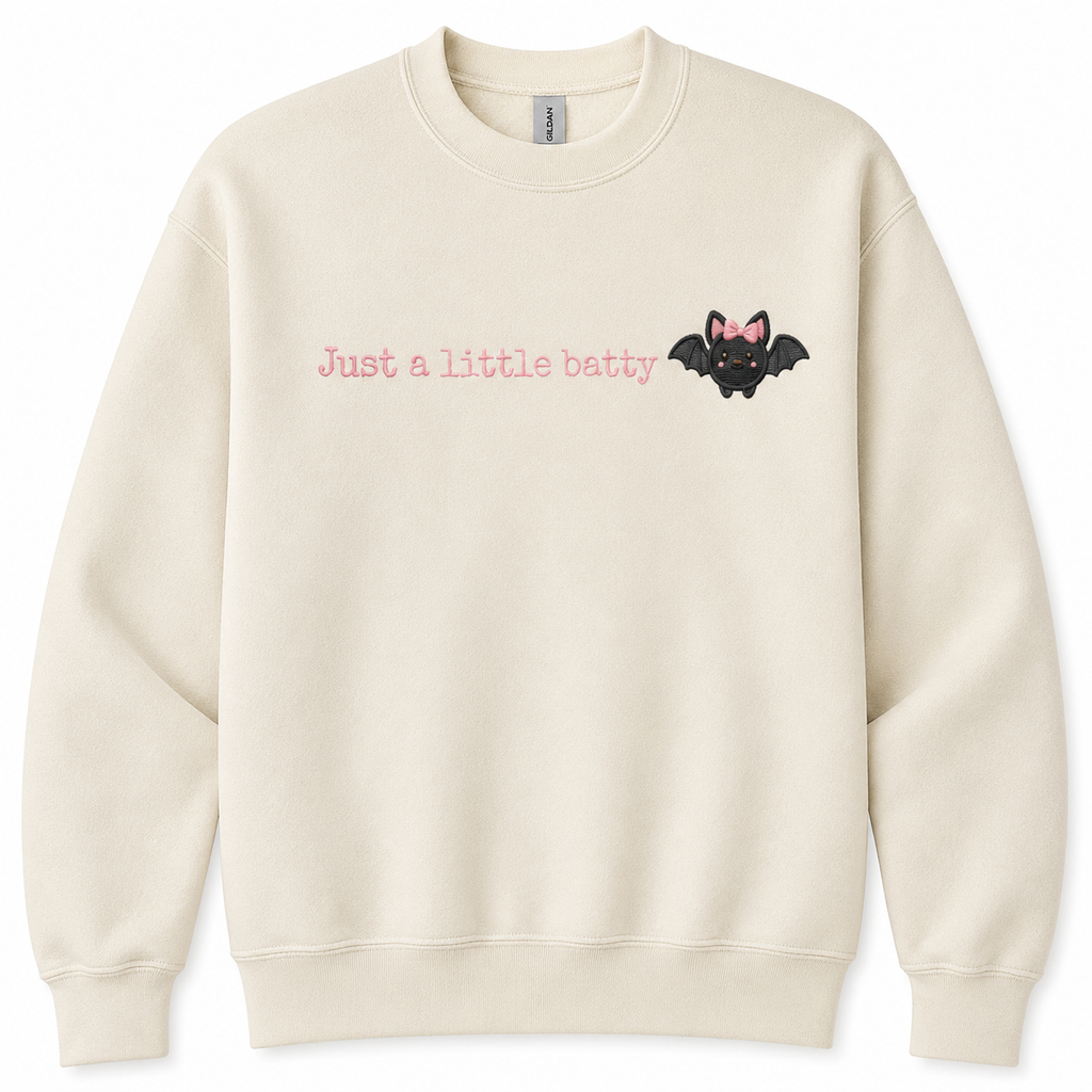 Just a Little Batty Embroidered Crewneck