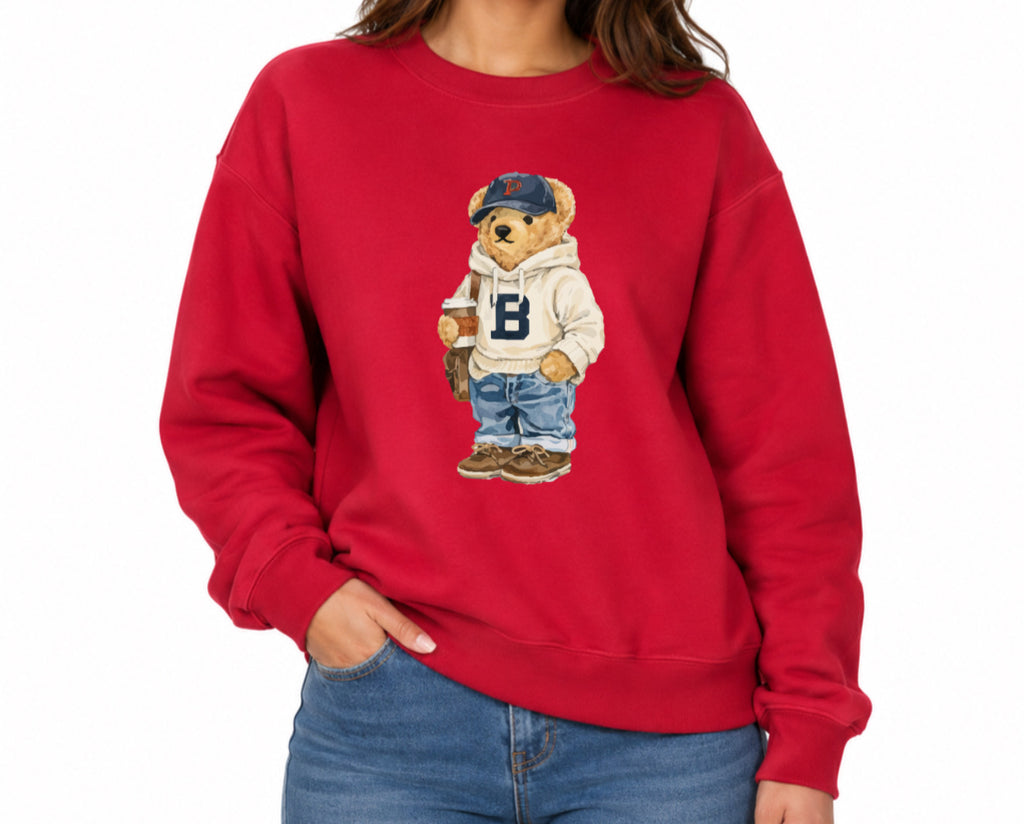 Classic Teddy Crewneck (unisex) Printed white hoodie