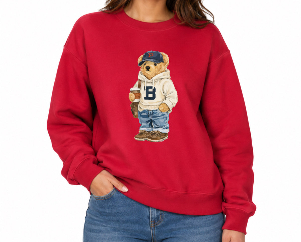 Classic Teddy Crewneck (unisex) Printed white hoodie