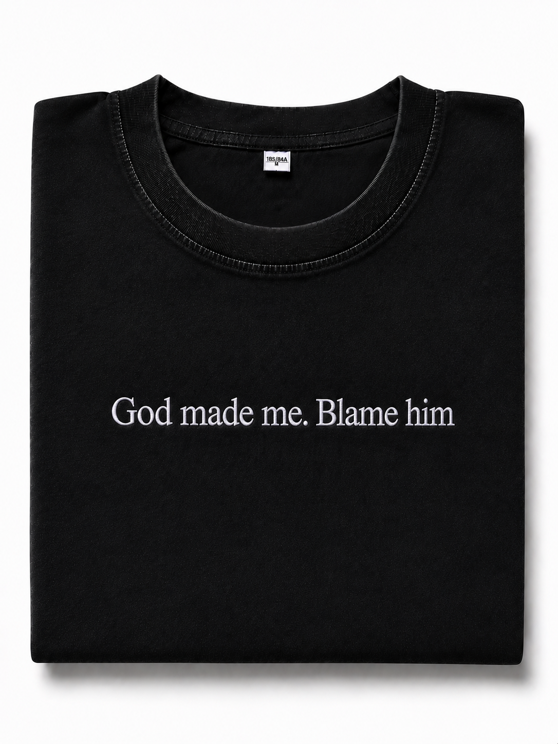 Embroidered Phrase Oversized Tee