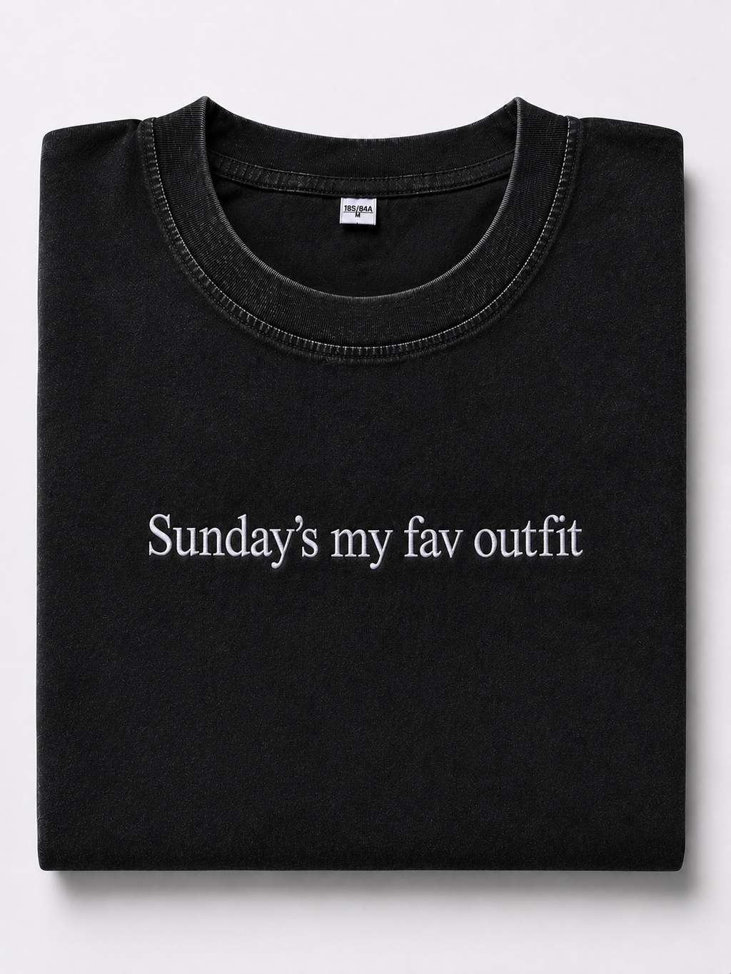 Embroidered Phrase Oversized Tee