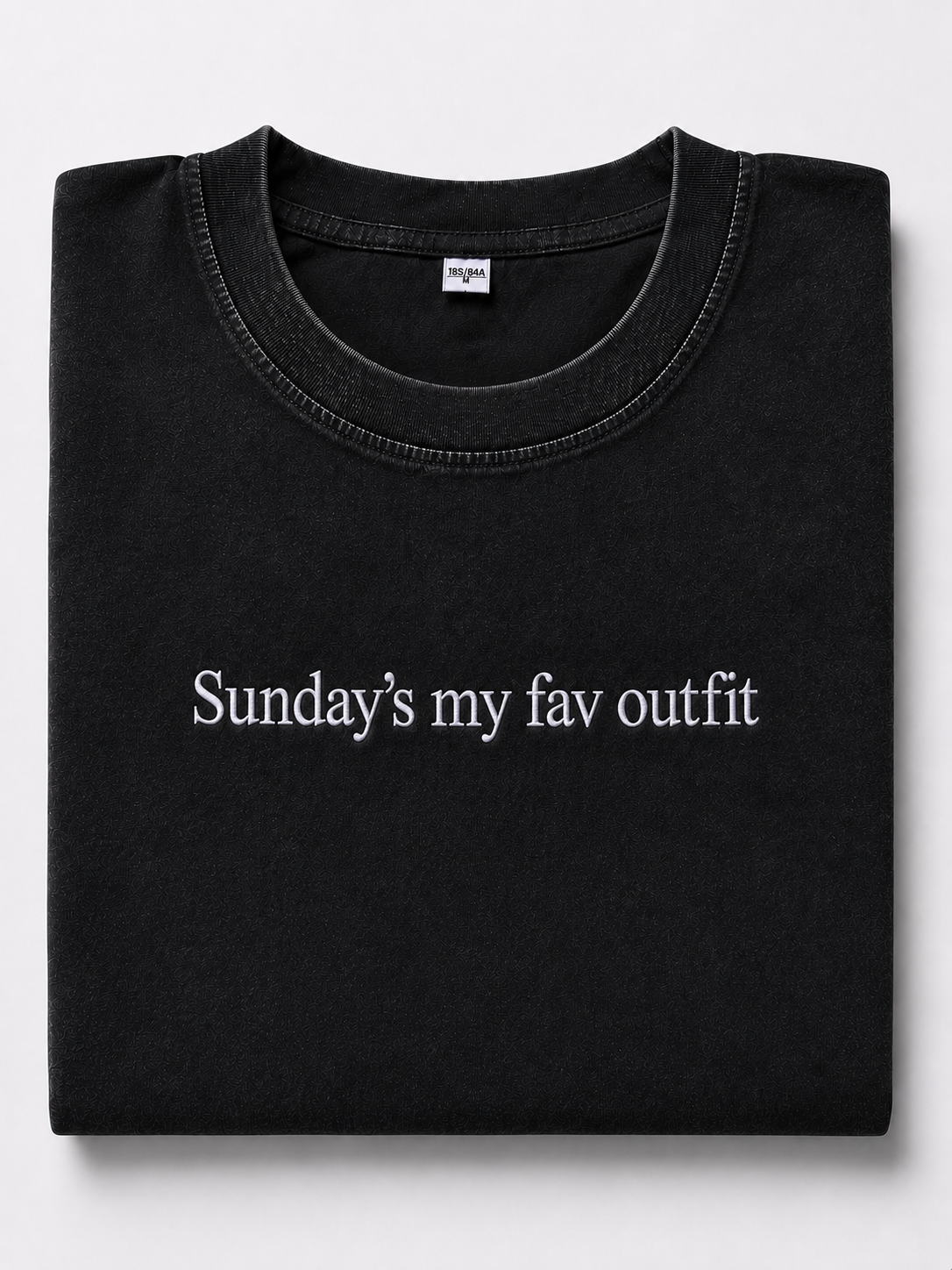 Embroidered Phrase Oversized Tee