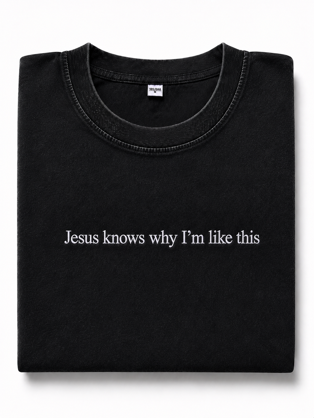 Embroidered Phrase Oversized Tee