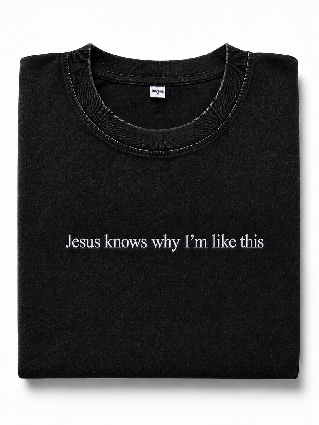Embroidered Phrase Oversized Tee