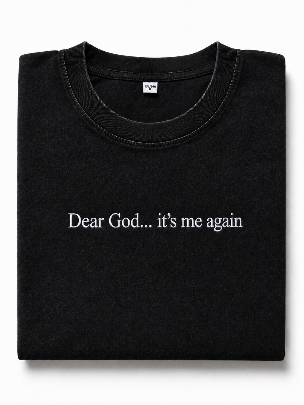 Embroidered Phrase Oversized Tee