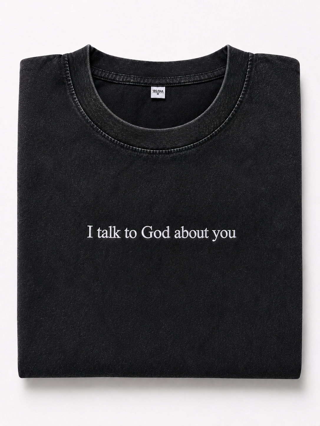 Embroidered Phrase Oversized Tee