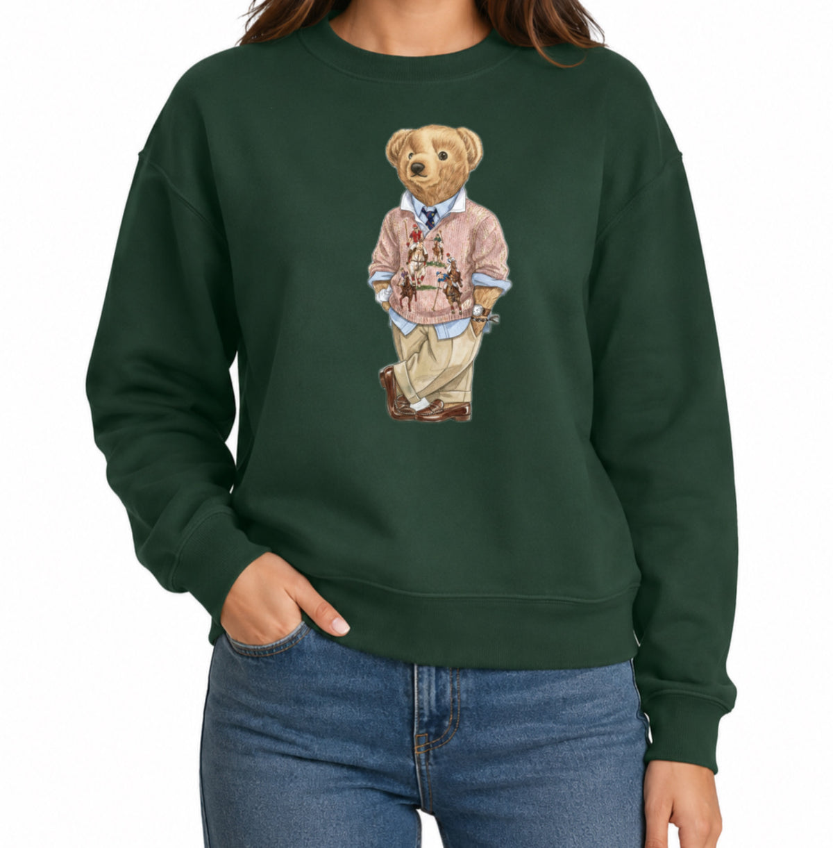 Classic Teddy Crewneck (unisex) Printed Luxury Pink