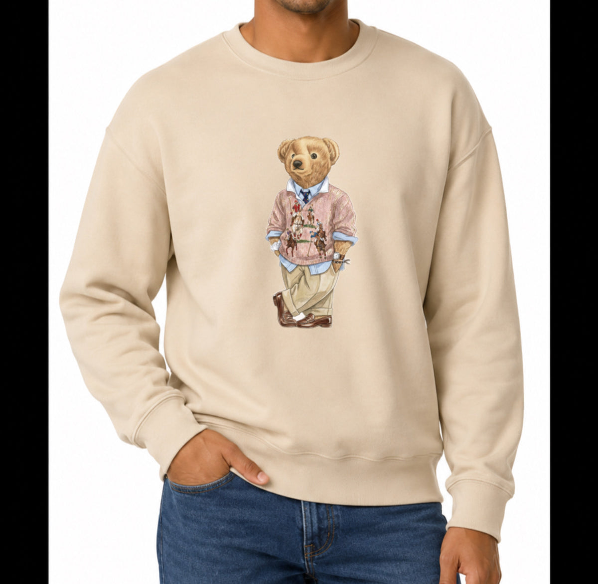 Classic Teddy Crewneck (unisex) Printed Luxury Pink