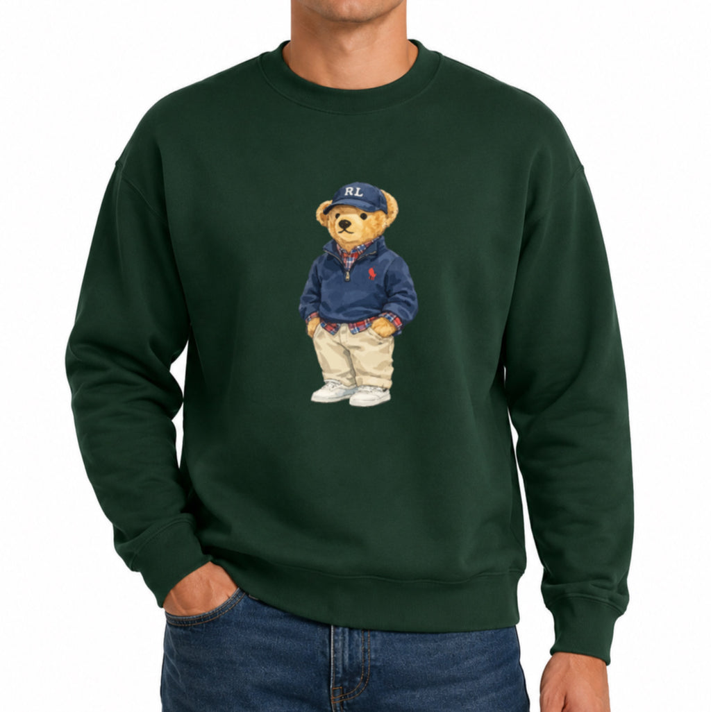 Classic Teddy Crewneck (unisex) Printed Blue hat relaxed