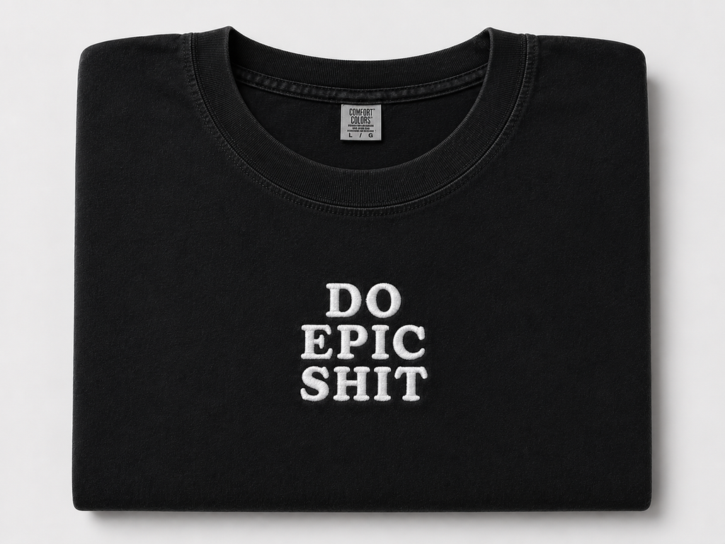 Embroidered Phrase Oversized Tee