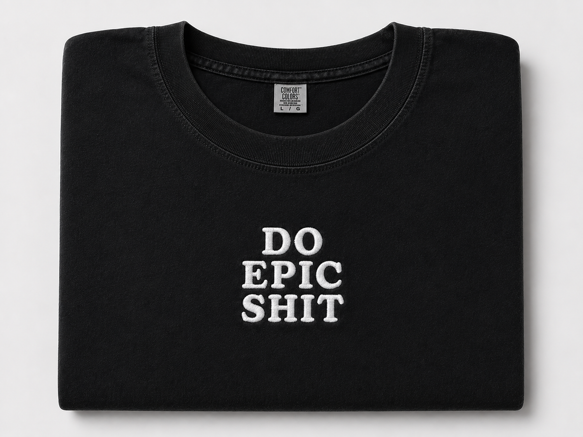 Embroidered Phrase Oversized Tee