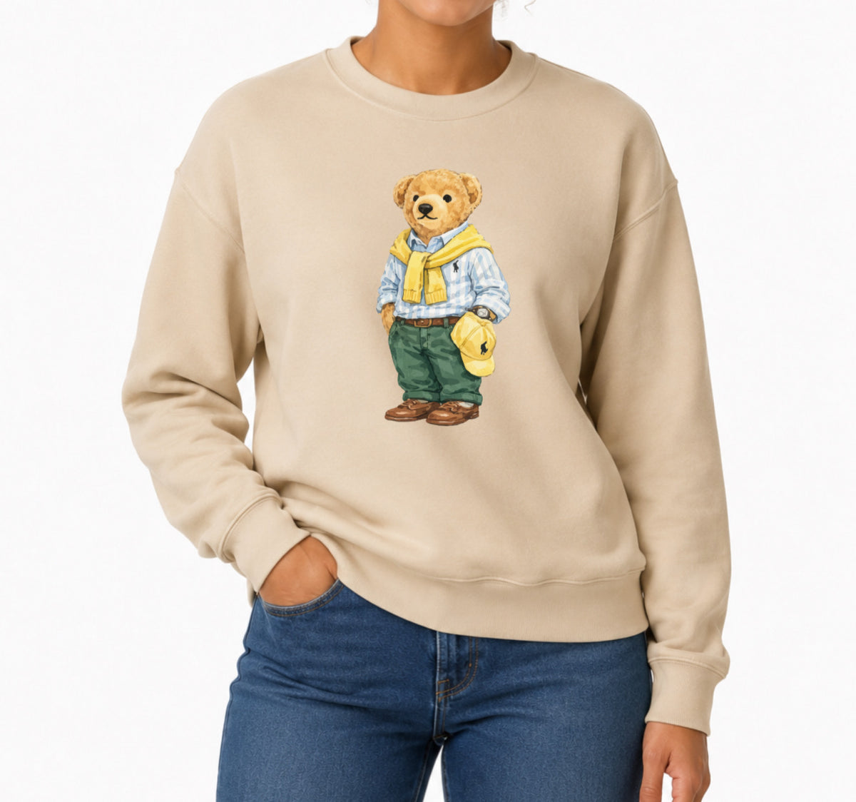Classic Teddy Crewneck (unisex) Printed Yellow scarf
