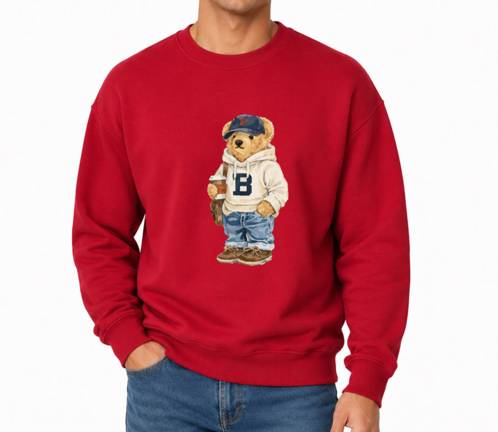 Classic Teddy Crewneck (unisex) Printed white hoodie