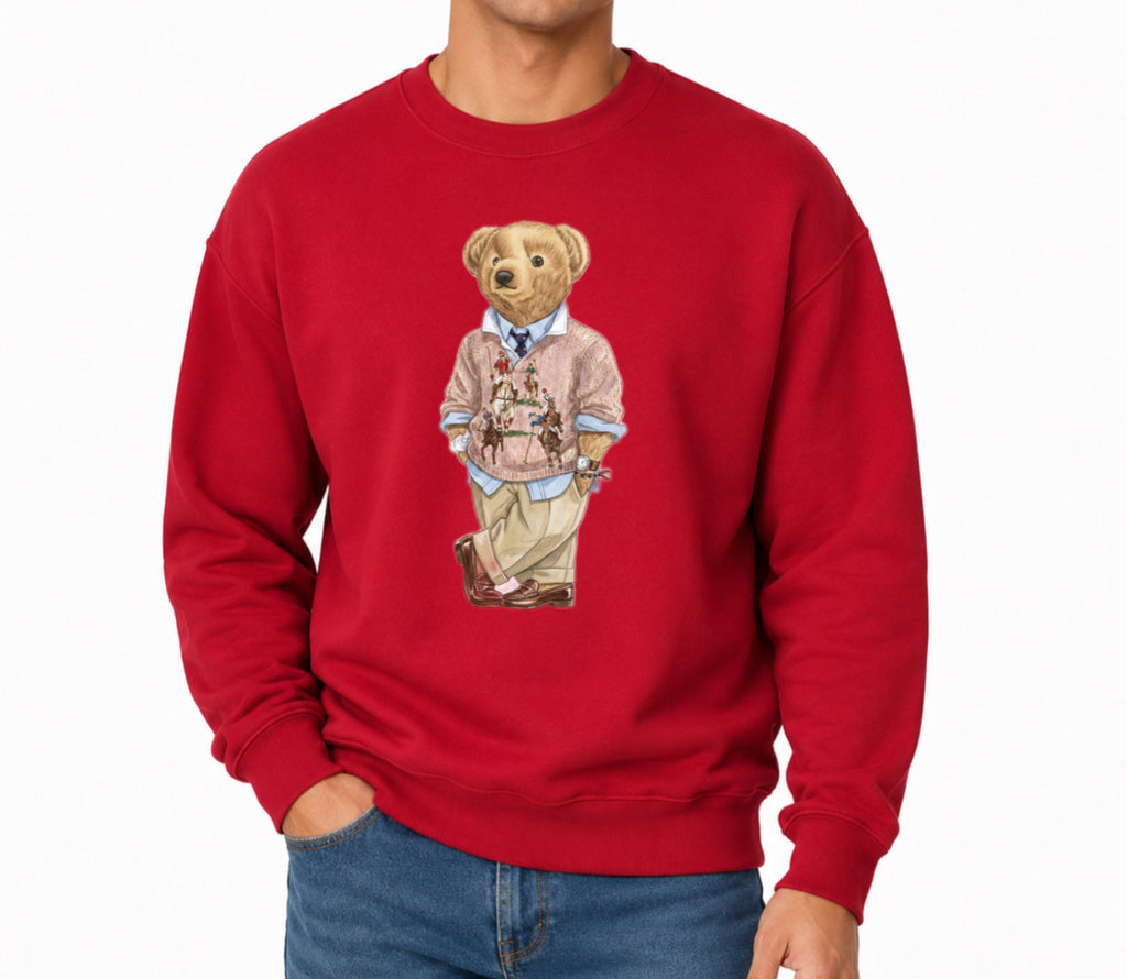 Classic Teddy Crewneck (unisex) Printed Luxury Pink