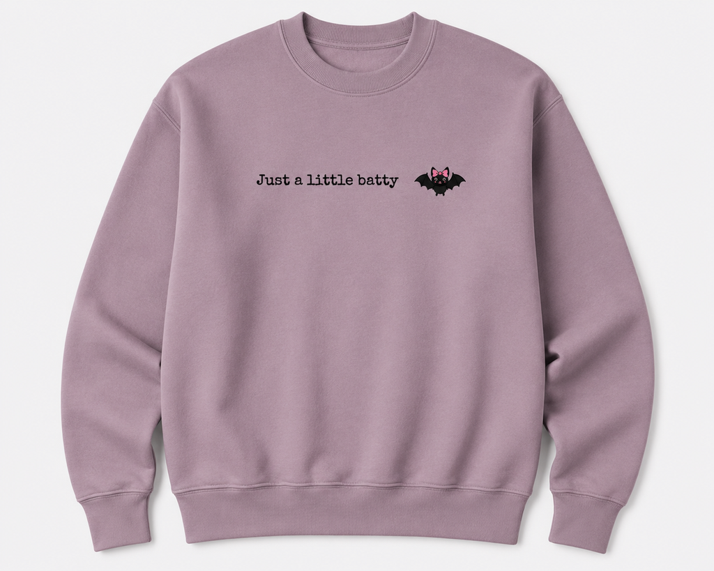 Just a Little Batty Embroidered Crewneck