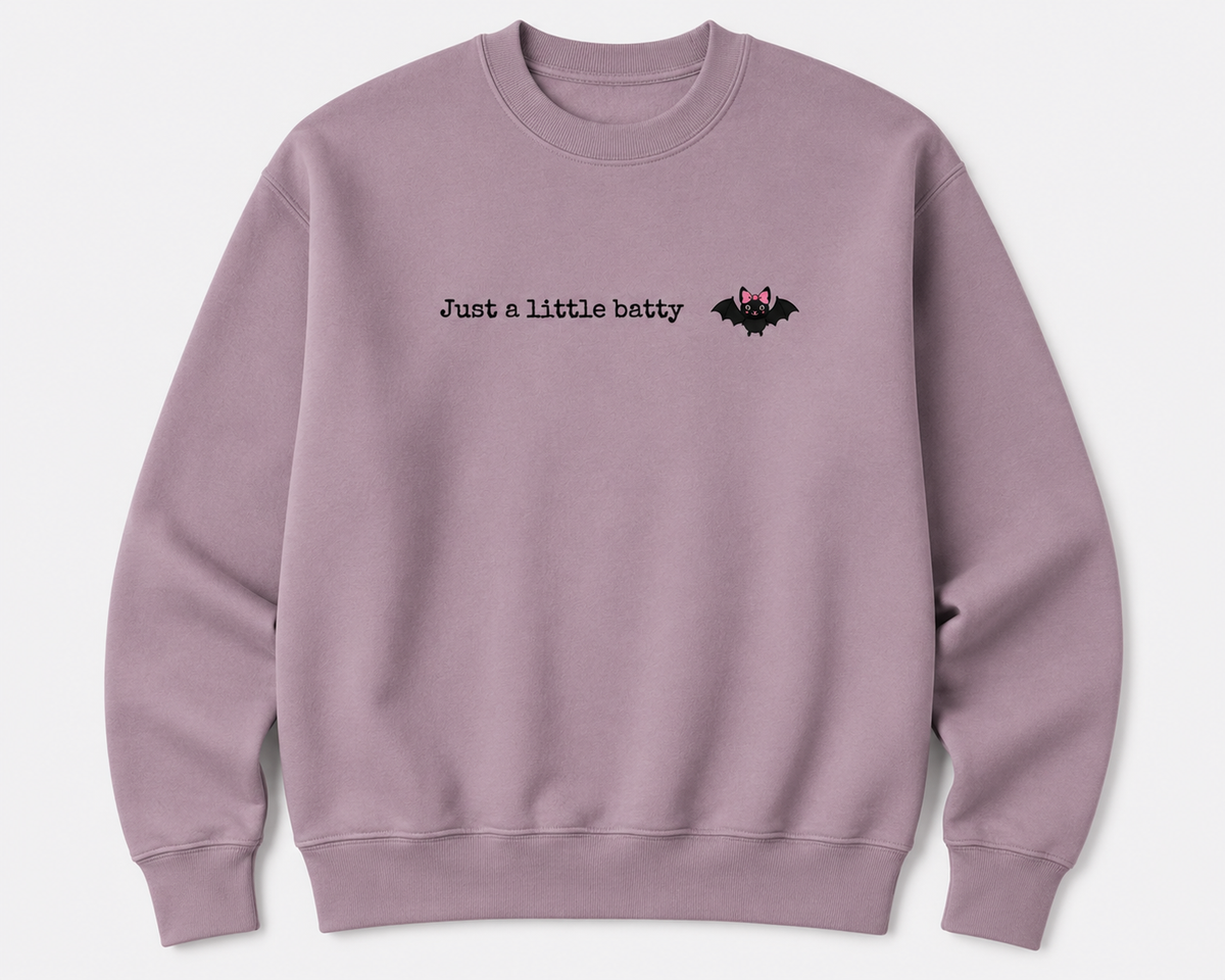 Just a Little Batty Embroidered Crewneck
