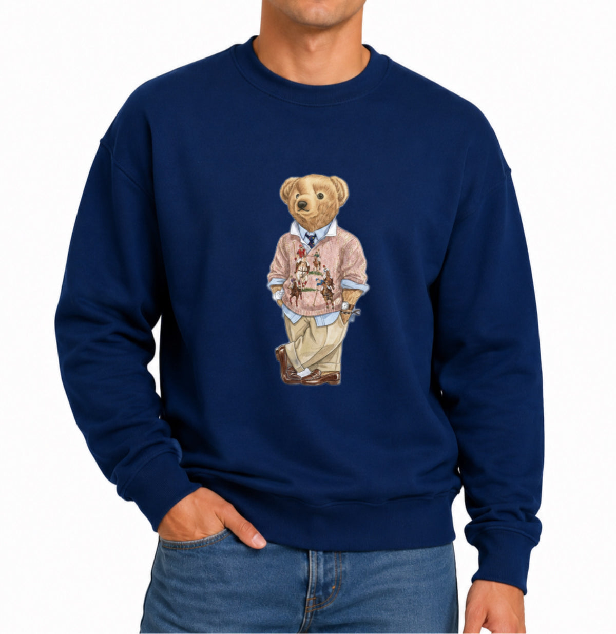 Classic Teddy Crewneck (unisex) Printed Luxury Pink