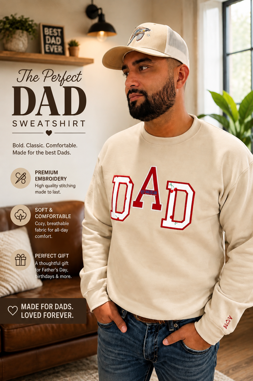 DAD/KIDS Embroidered Crewneck