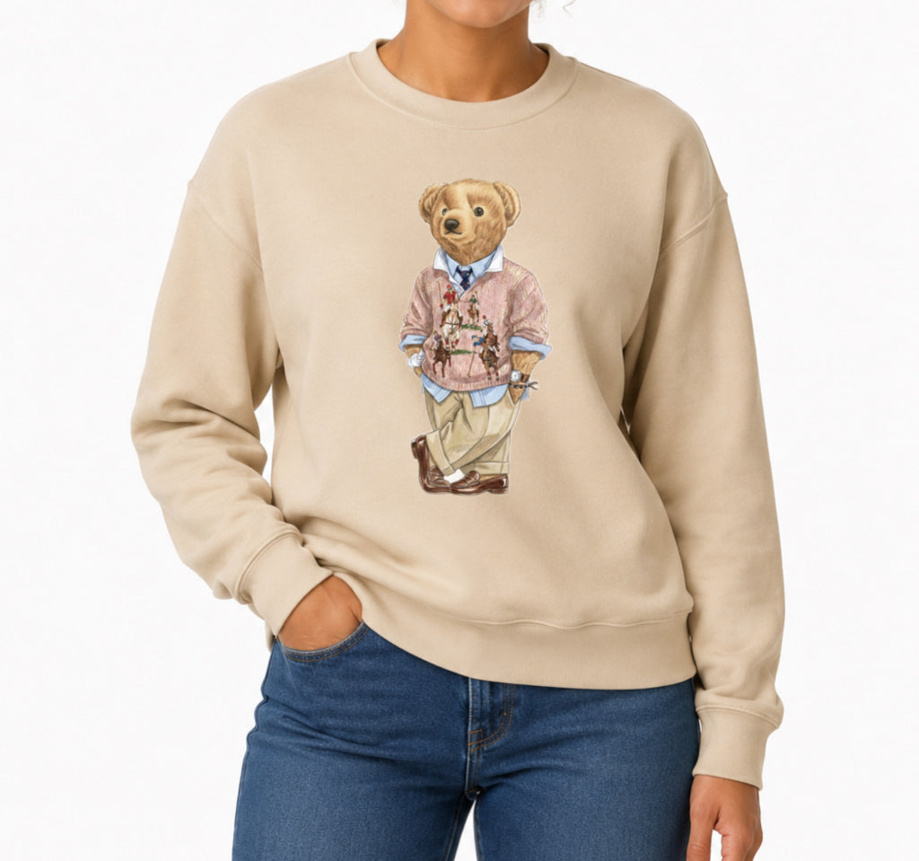 Classic Teddy Crewneck (unisex) Printed Luxury Pink