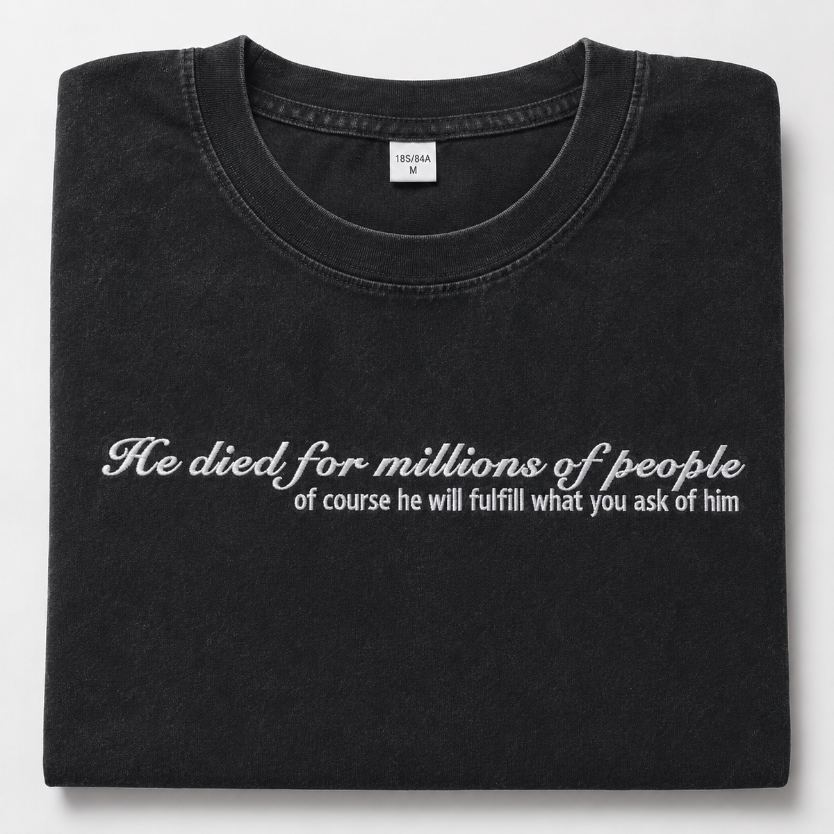 Embroidered Phrase Oversized Tee
