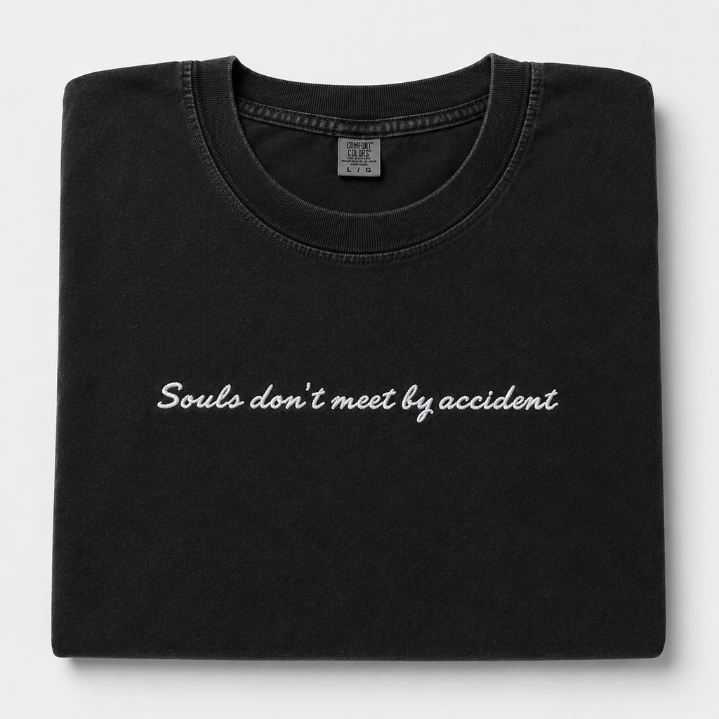 Embroidered Phrase Oversized Tee