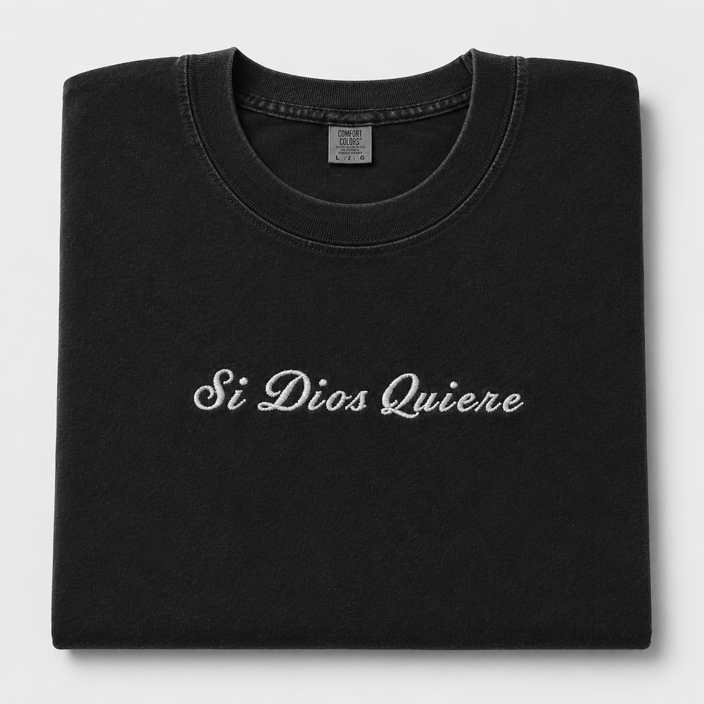 Embroidered Phrase Oversized Tee