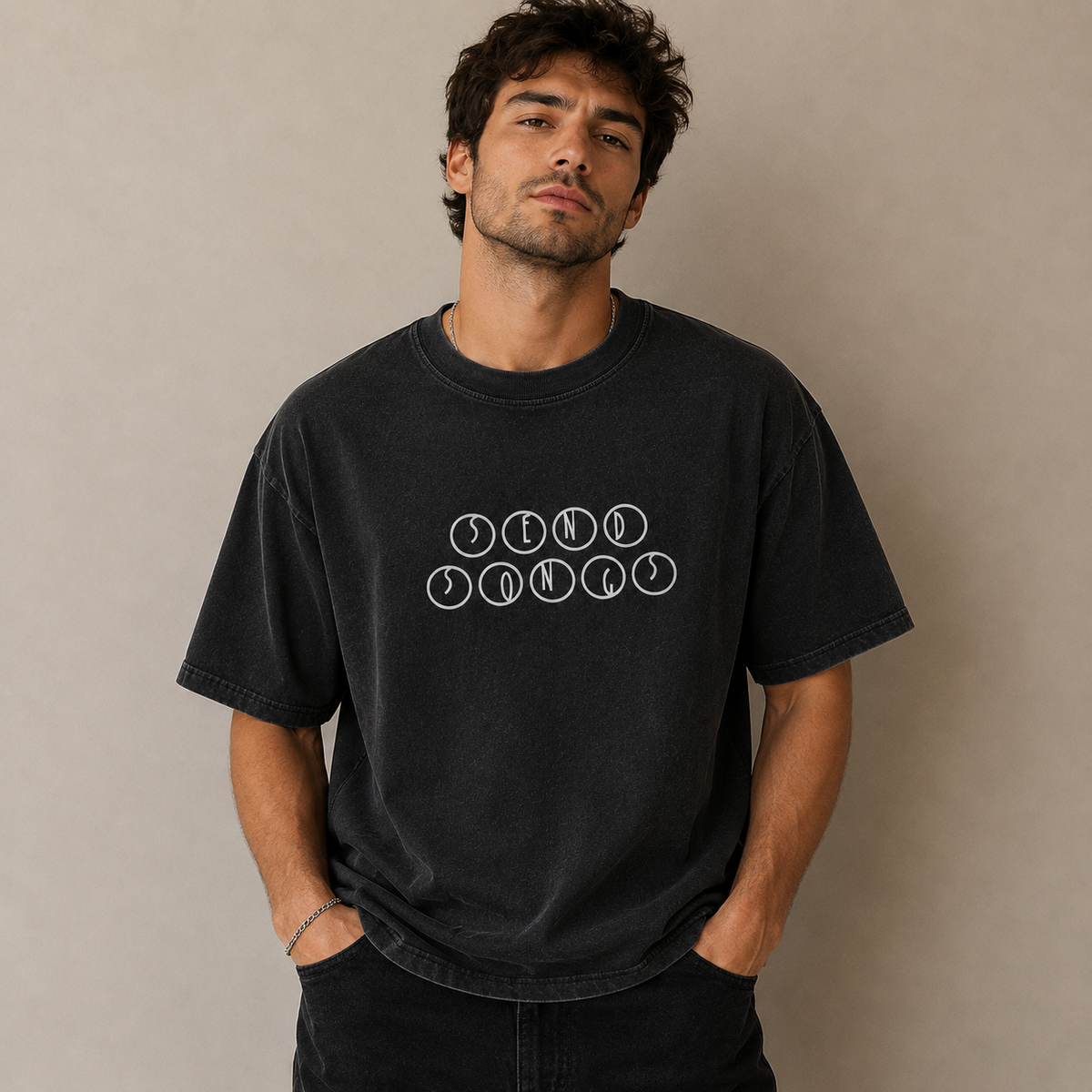 Send Songs Printed Oversized Tee