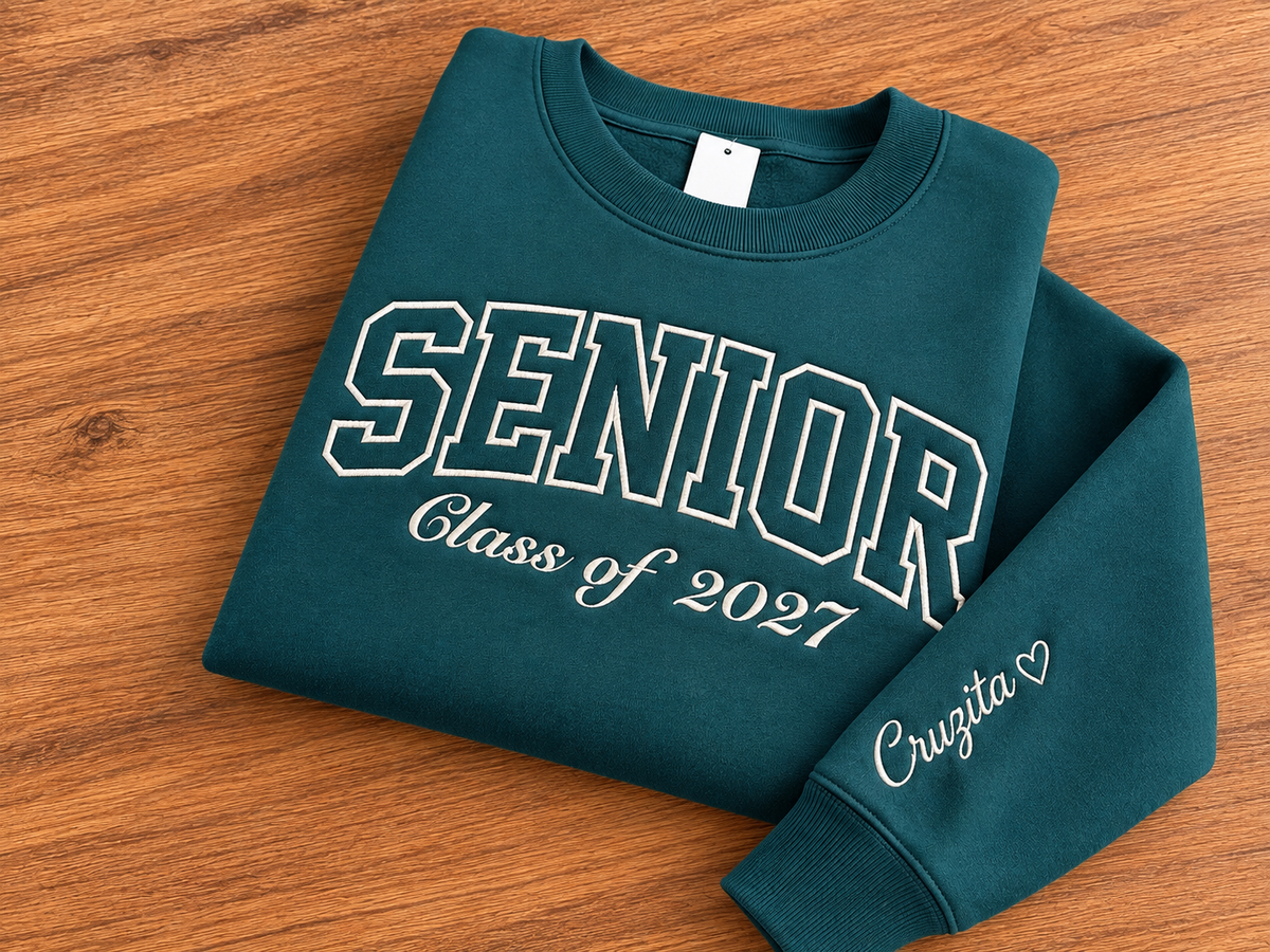 Senior Est. 202_ Embroidered Crewneck